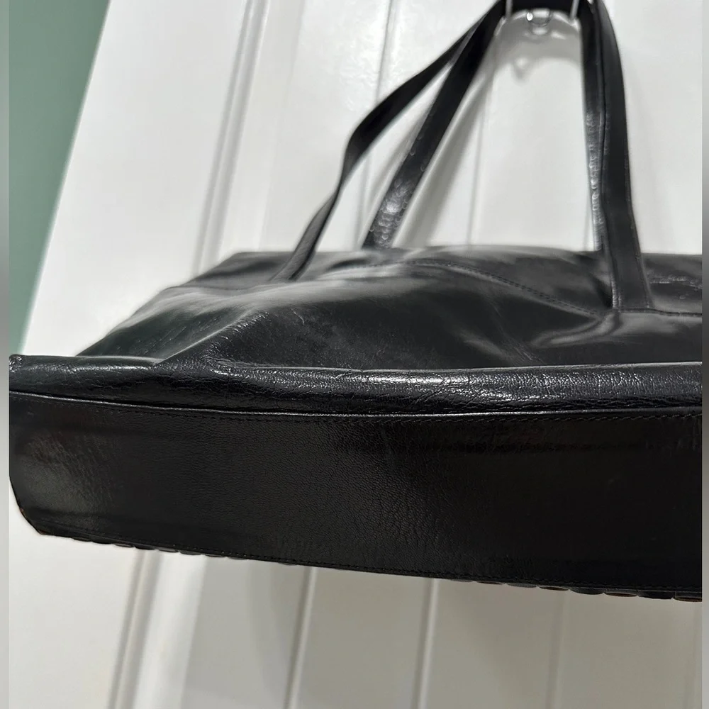 Vintage Pistore Italian Chic Black Woven Leather Shoulder Bag - Picture 8 of 13